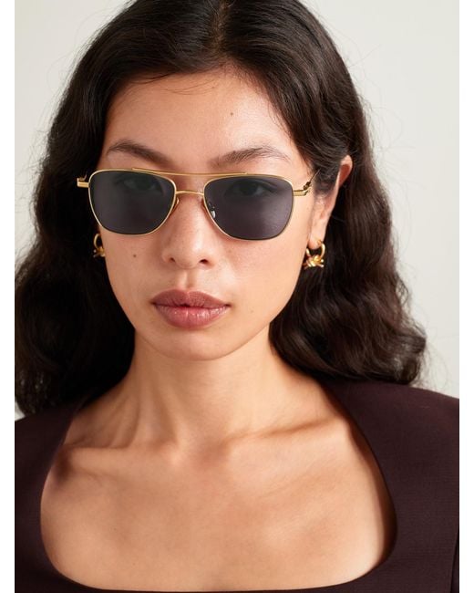 THISTLES Metallic The Malone Aviator-Style-Tone Sunglasses