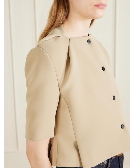 Khaite Natural Franc Cropped Crepe Jacket