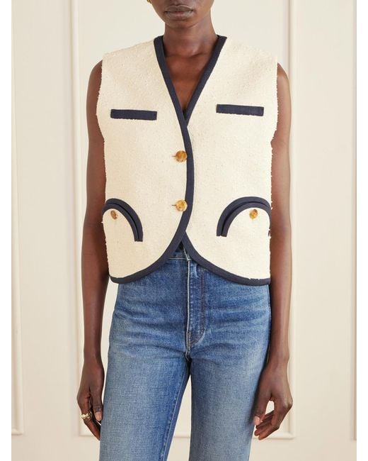 Blazé Milano Natural Orinda Gliss Cotton-Blend Bouclé Vest