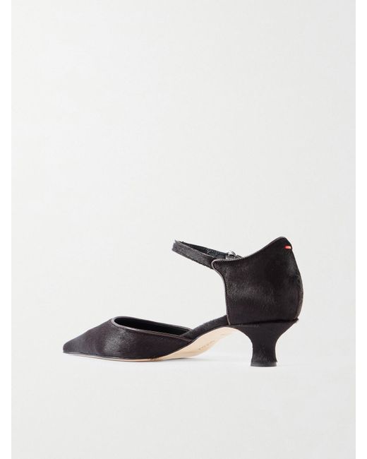 Aeyde White Tillie Pony Hair Pumps