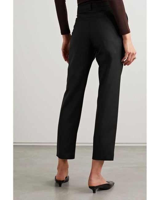 Nili Lotan Black Tel Aviv Wool-Blend Twill Straight-Leg Pants