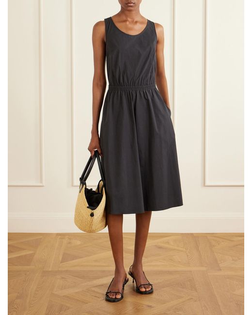 Matteau Blue Organic Cotton-Poplin Midi Dress