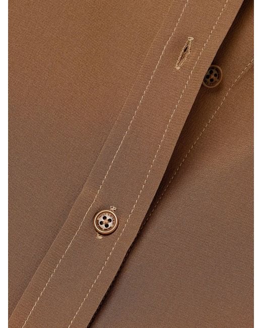Nili Lotan Brown Gaia Silk Crepe De Chine Shirt