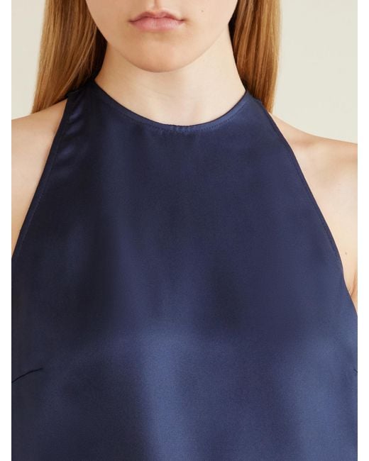 Loulou de Saison Blue Cape Silk-Twill Blouse