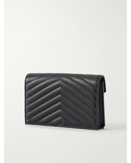 Saint Laurent Black Cassandre Mini Matelassé Leather Shoulder Bag