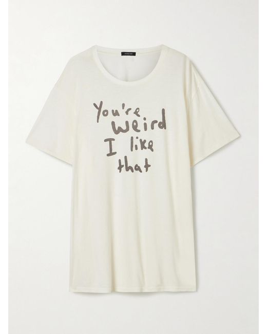 R13 Natural You'Re Weird Boy T-Shirt Aus Jersey Aus Einer Baumwoll-Kaschmirmischung Mit Print