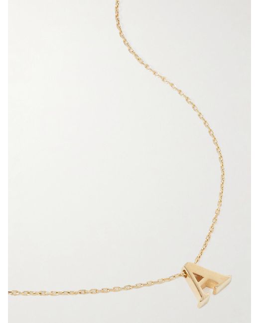 STONE AND STRAND Natural Letterpress Initial 14-Karat Necklace