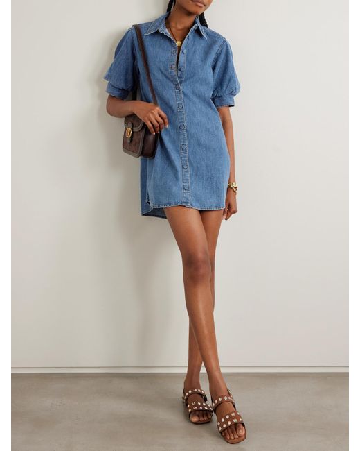 Mini-Robe-Chemise En Jean The Play FRAME en coloris Blue