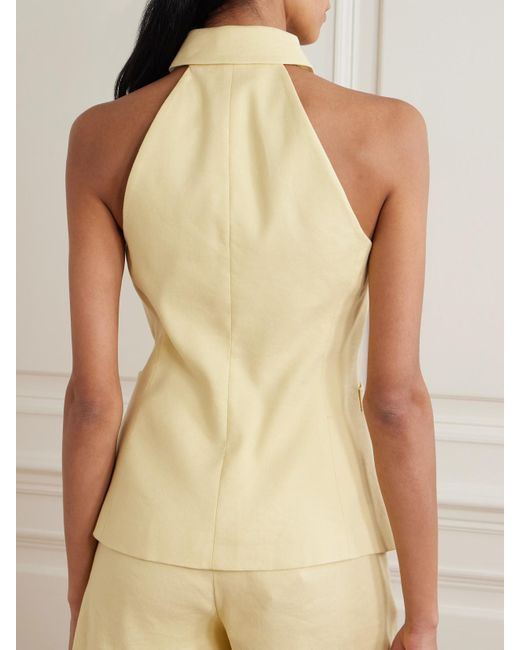 Gilet En Serge De Lin Mélangé Orlinda Veronica Beard en coloris Yellow