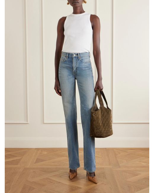 Saint Laurent Brown Icare Medium Matelassé Leather Tote
