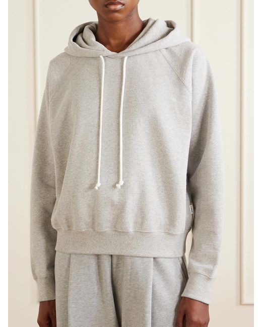 Jil Sander Gray Cropped Cotton-Jersey Hoodie