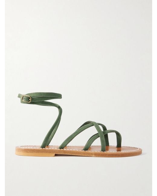 K. Jacques Green Zenobie Suede Sandals