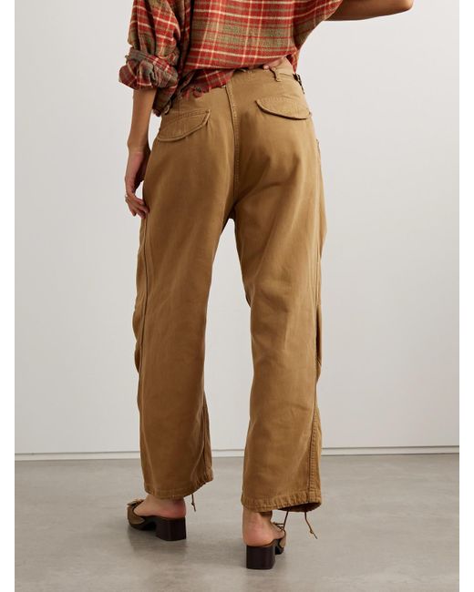 R13 Natural Hose Mit Geradem Bein Aus Baumwoll-Twill Mit Raffungen