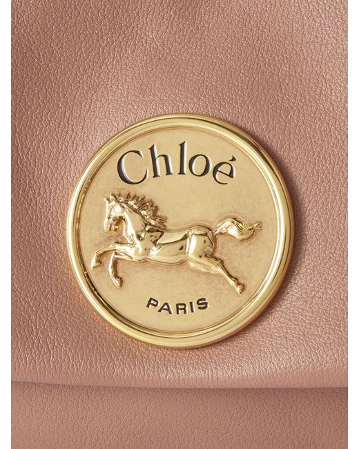 Chloé Brown Heritage Große Schultertasche Aus Leder