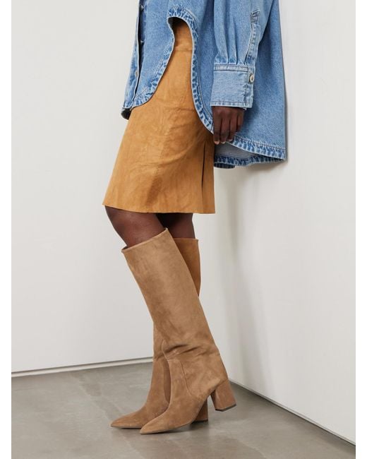 Paris Texas Brown Anja 70 Suede Knee Boots