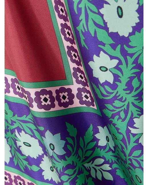LaDoubleJ Red Foulard Printed Silk Mini Skirt