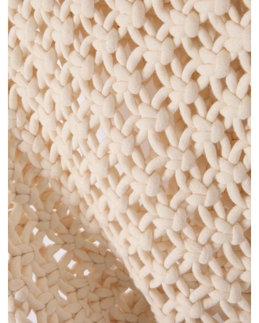 Débardeur Raccourci En Coton Mélangé À Mailles Ajourées Alaïa en coloris Natural