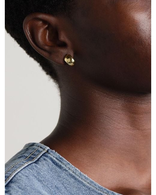 Jennifer Meyer Natural Mini Hammered 18-Karat Hoop Earrings