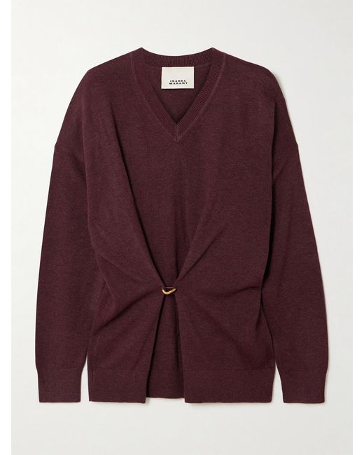 Isabel Marant Purple Chiraz Embellished Knitted Sweater