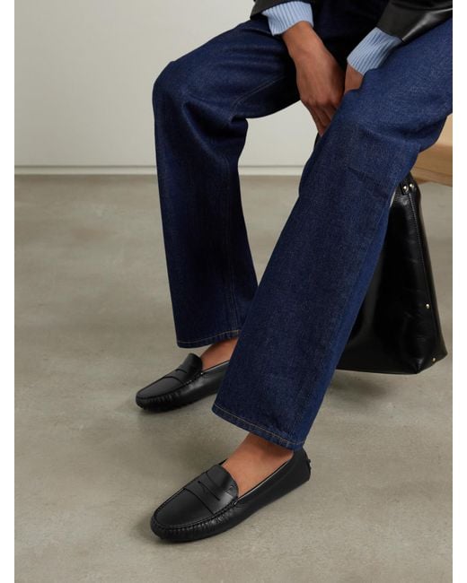 Tod's White Gommino Leather Loafers