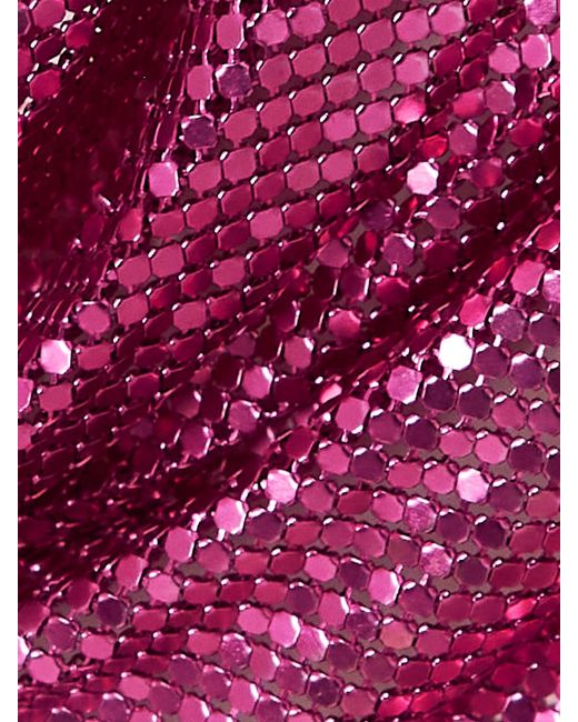 Rosantica Pink Mermaid Open-Back Chainmail Halterneck Top