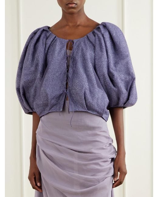 PAULINE DUJANCOURT Purple Lauren Printed Tulle Jacket