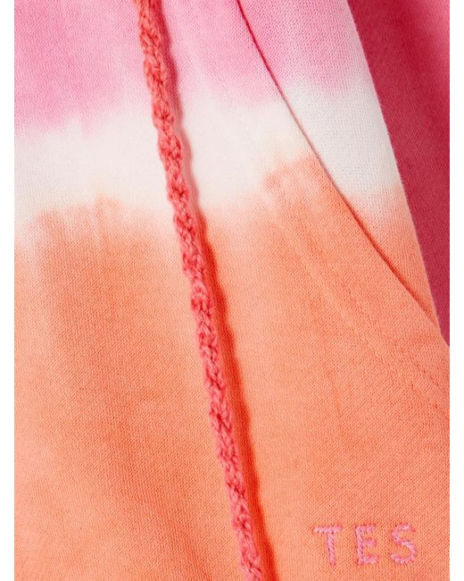The Elder Statesman Pink Kapuzenjacke Aus Jersey Aus Einer Baumwoll-Kaschmirmischung Mit Batikmuster