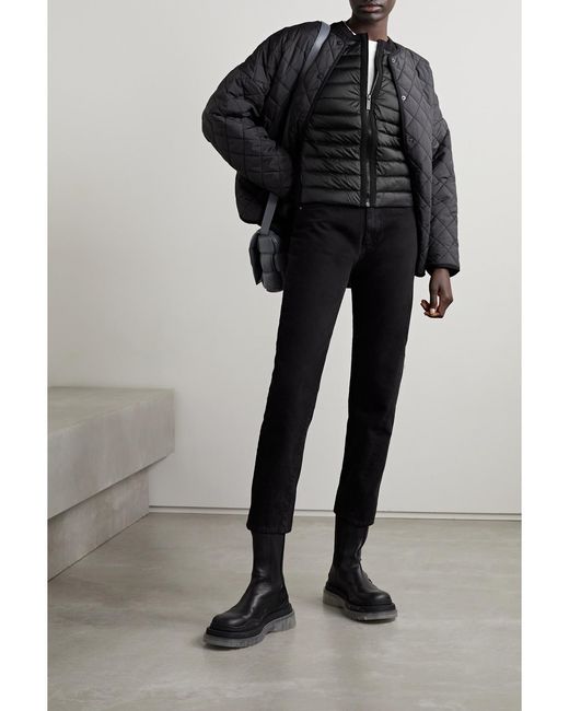 Canada Goose Black Hybridge Paneled Wool And Quilted Shell Down Jacket