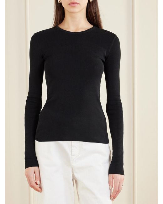 Totême Black Garderob Organic Cotton-Jersey Top