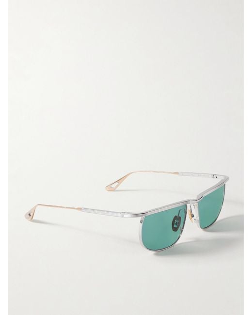 Jacques Marie Mage Green Melville D-Frame- And-Tone Metal Sunglasses