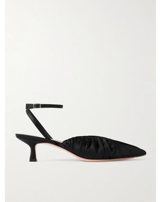 Loeffler Randall White Rio Ruched Satin Pumps