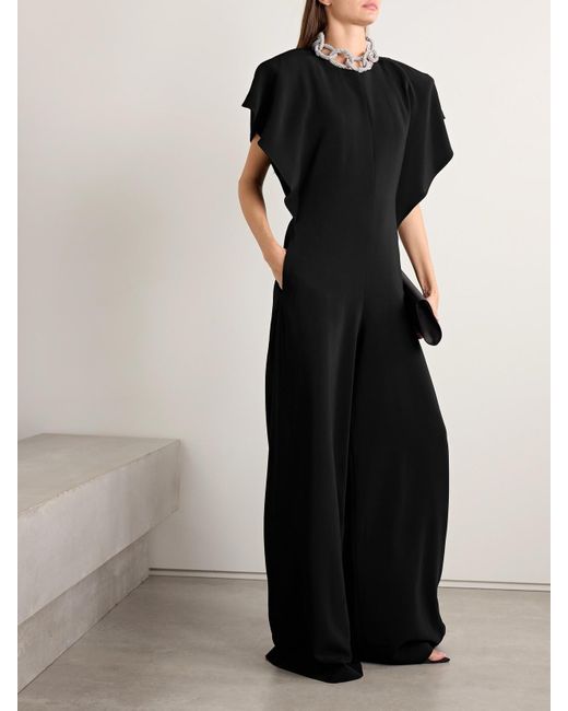 Stella McCartney Black Crystal-Embellished Crepe Jumpsuit