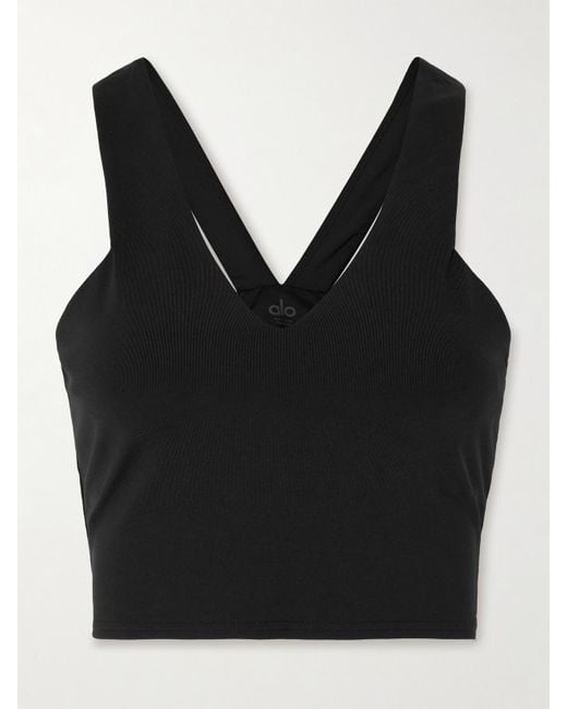 Alo Yoga Black Real Sport-Bh Aus Airbrush-Material
