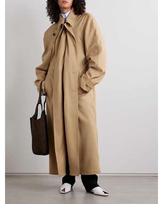 Marie Adam-Leenaerdt Natural Double-Breasted Wool-Twill Trench Coat
