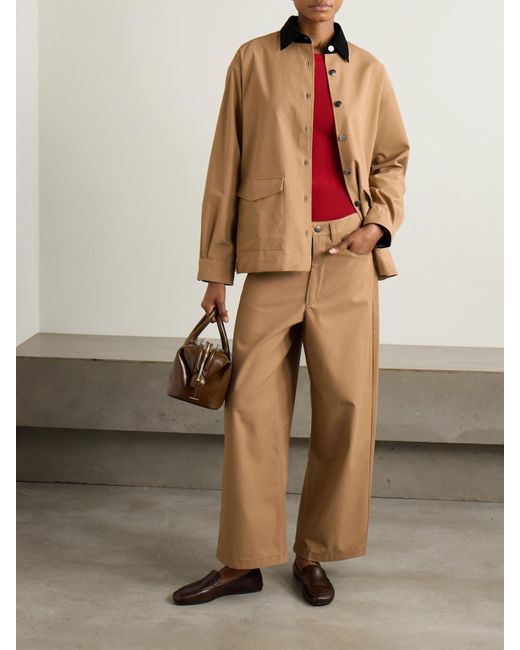 Maria McManus Natural Massive Hose Mit Weitem Bein Aus Biobaumwoll-Twill