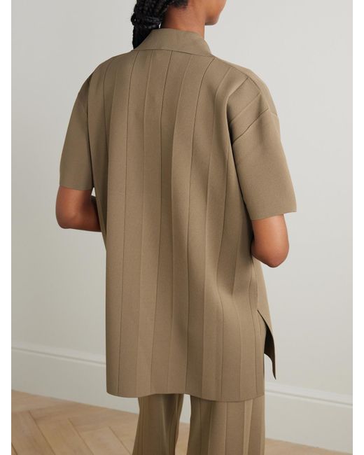 Max Mara Natural Poltava Bluse Aus Geripptem Jersey