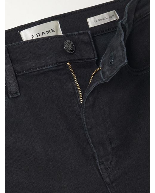 FRAME Blue Le Sleek High-Rise Straight-Leg Jeans