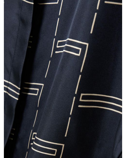 Matteau Blue Printed Silk-Twill Shirt