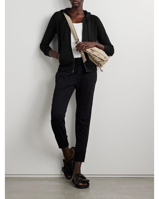 James Perse Black Vintage French Cotton-Terry Hoodie