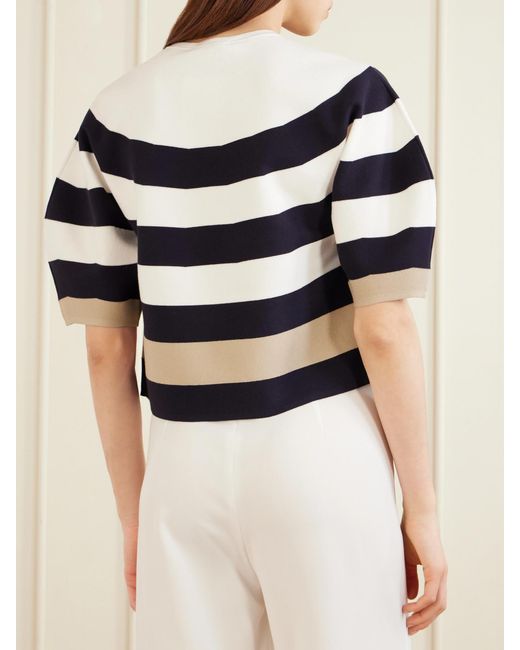 Max Mara Blue Striped Jersey Sweater