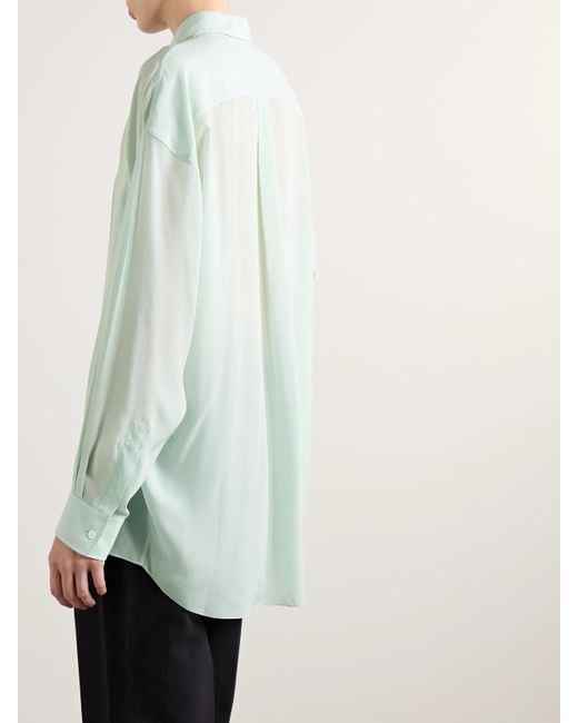 The Row Green Caster Chiffon Shirt