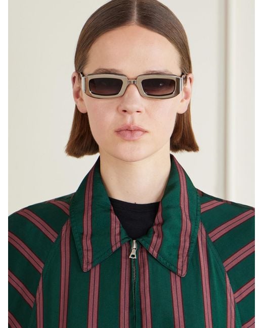 Jacques Marie Mage Metallic Ryder Rectangular-Frame Titanium Sunglasses