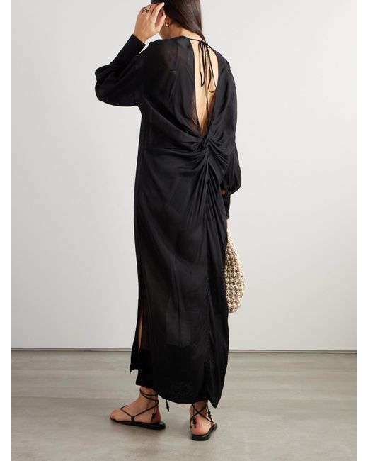 Bondi Born Black Net Sustain Cremona Rückenfreies Midikleid Aus Voile Mit Twist-Detail