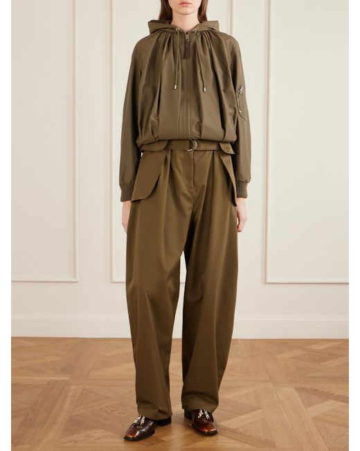 Loewe Brown Embellished Leather Loafers