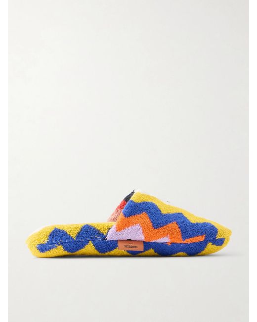 Missoni White Striped Cotton-Terry Slippers