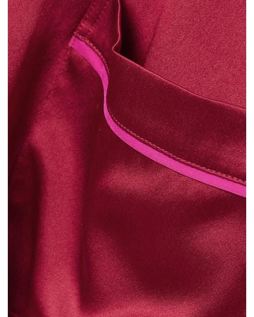 Olivia Von Halle Red Yves Silk-Satin Pajama Set