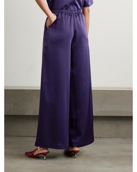 Leset Purple Barb Hose Mit Weitem Bein Aus Satin