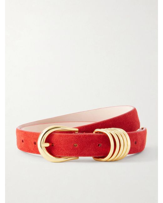DEHANCHE Red Hollyhock Suede Belt