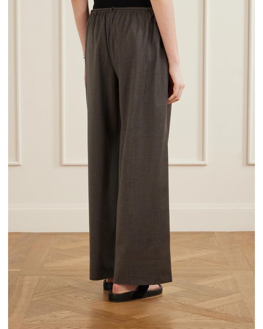 St. Agni Gray Everyday Wool-Blend Wide-Leg Pants