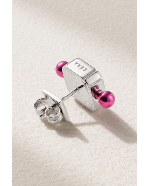 Eera Pink Einzelner Ohrstecker Aus 18 Karat Mit Diamanten